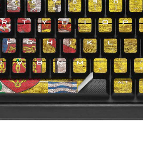 Spain Flag Dark Wood K95 RGB PLATINUM Mechanical Gaming Keyboard Skin