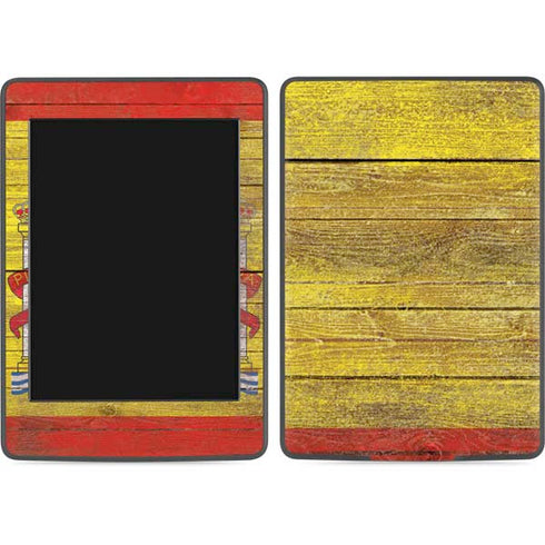 Spain Flag Dark Wood Amazon Kindle Skin