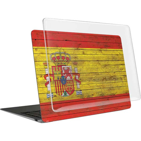 Spain Flag Dark Wood MacBook Air 15in (2023-2025) Case plus Skin