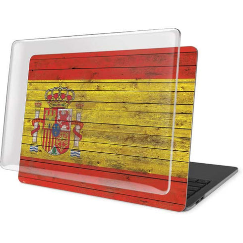 Spain Flag Dark Wood MacBook Pro 13in (2020) Case plus Skin