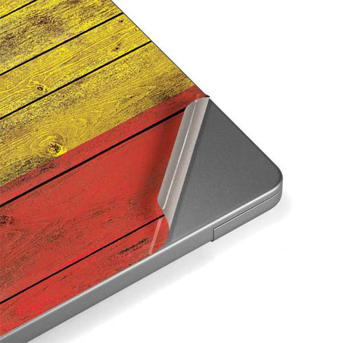 Spain Flag Dark Wood MacBook Pro 14in (2021-24) Skin