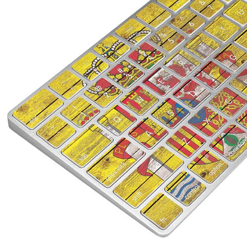 Spain Flag Dark Wood Magic Keyboard Skin