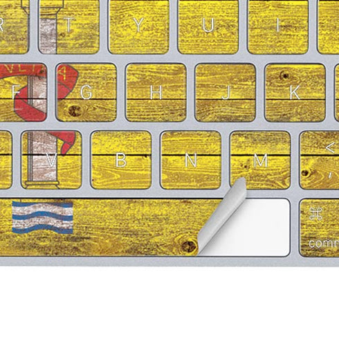 Spain Flag Dark Wood Magic Keyboard Skin