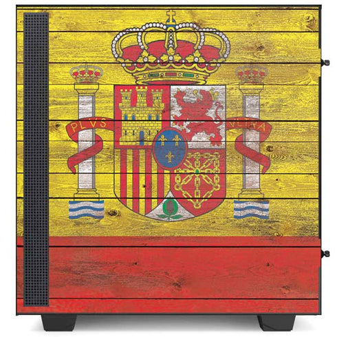 Spain Flag Dark Wood NZXT H510 Compact ATX Mid-Tower Case Skin