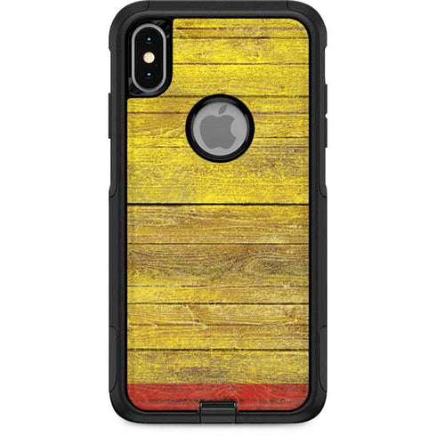 Spain Flag Dark Wood Otterbox Commuter iPhone Skin
