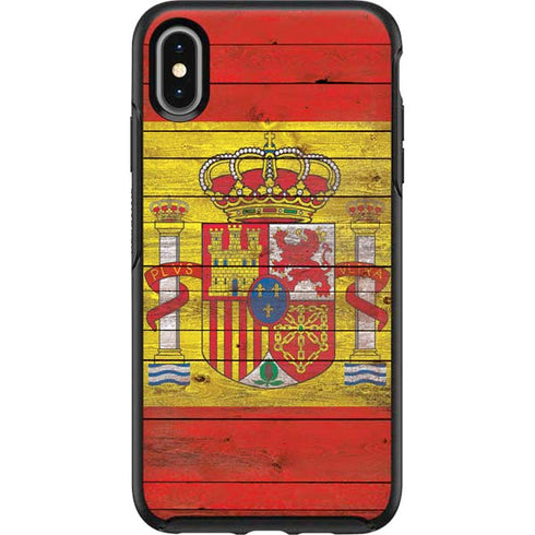 Spain Flag Dark Wood Otterbox Symmetry iPhone Skin