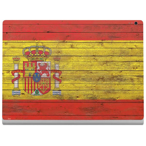 Spain Flag Dark Wood Surface Book 2 15in Skin