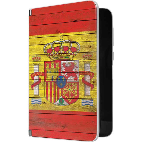 Spain Flag Dark Wood Surface Duo Skin