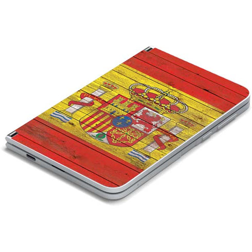 Spain Flag Dark Wood Surface Duo Skin