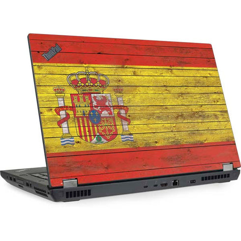 Spain Flag Dark Wood Lenovo ThinkPad Skin