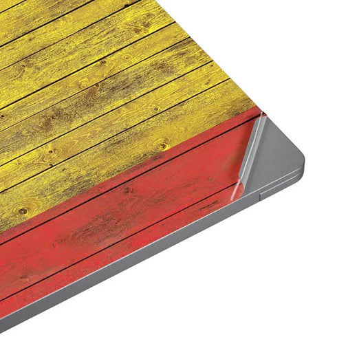 Spain Flag Dark Wood Universal Laptop 18in (14.6 x 10.6in) Skin