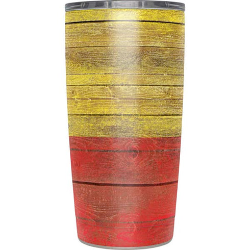 Spain Flag Dark Wood Yeti 20oz Tumbler Skin