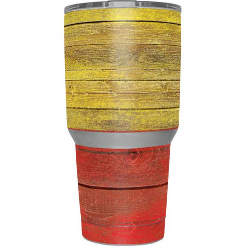 Spain Flag Dark Wood Yeti 30oz Rambler Tumbler Skin