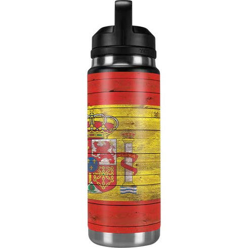 Spain Flag Dark Wood YETI Rambler 26oz Bottle Skin