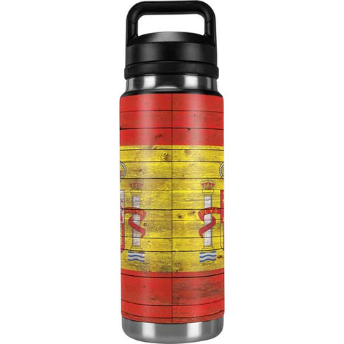 Spain Flag Dark Wood YETI Rambler 26oz Bottle Skin