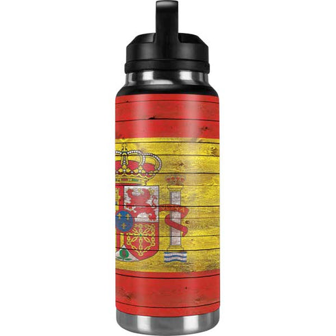 Spain Flag Dark Wood YETI Rambler 36oz Bottle Skin