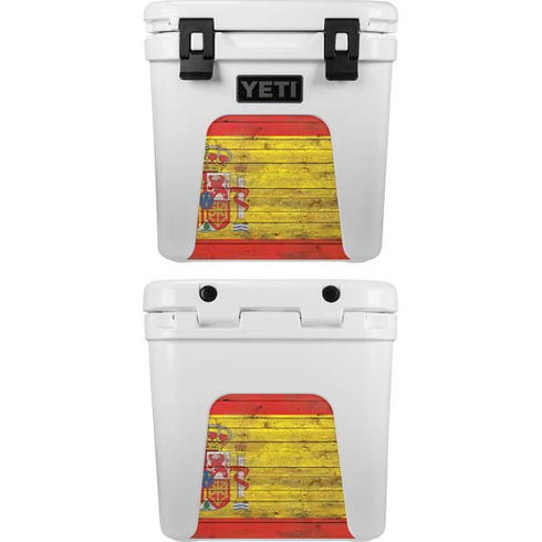 Spain Flag Dark Wood YETI Roadie 24 Hard Cooler Skin