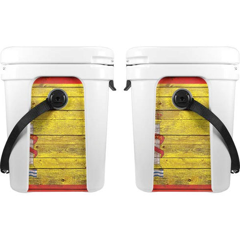 Spain Flag Dark Wood YETI Roadie 24 Hard Cooler Skin