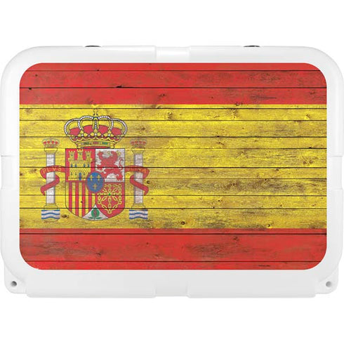 Spain Flag Dark Wood YETI Tundra 35 Hard Cooler Skin
