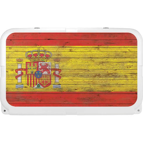 Spain Flag Dark Wood YETI Tundra 45 Hard Cooler Skin
