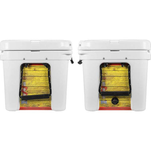 Spain Flag Dark Wood YETI Tundra 45 Hard Cooler Skin