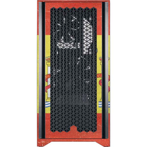 Spain Flag Distressed Corsair 4000D Tempered Glass Mid-Tower ATX Case Skin