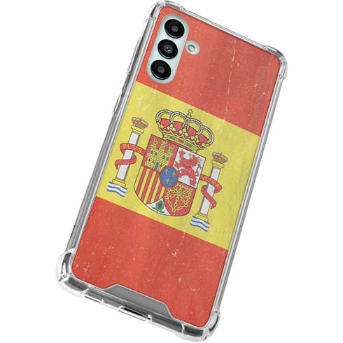 Spain Flag Distressed Galaxy A13 5G Clear Case
