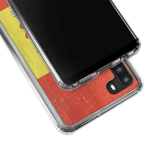 Spain Flag Distressed Galaxy A21 Clear Case