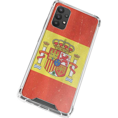 Spain Flag Distressed Galaxy A32 5G Clear Case
