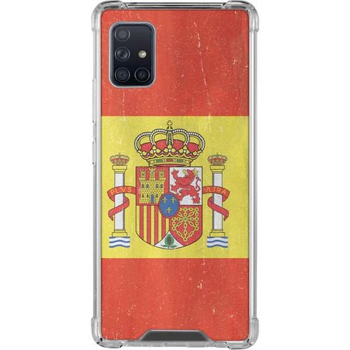 Spain Flag Distressed Galaxy A51 5G Clear Case