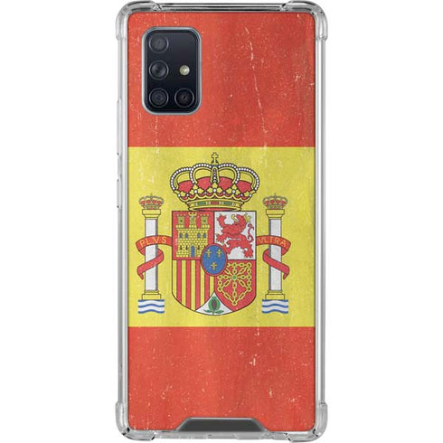 Spain Flag Distressed Galaxy A71 5G Clear Case