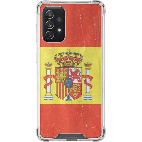 Spain Flag Distressed Galaxy A72 5G Clear Case