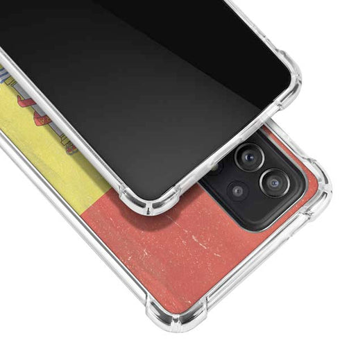 Spain Flag Distressed Galaxy A72 5G Clear Case