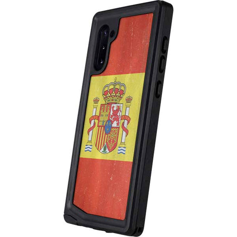 Spain Flag Distressed Galaxy Note 10 Waterproof Case