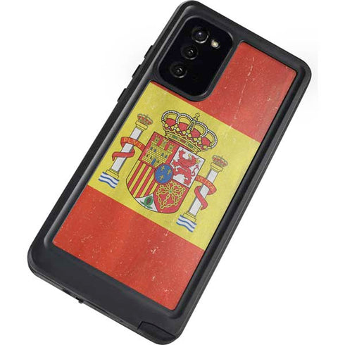 Spain Flag Distressed Galaxy Note20 5G Waterproof Case