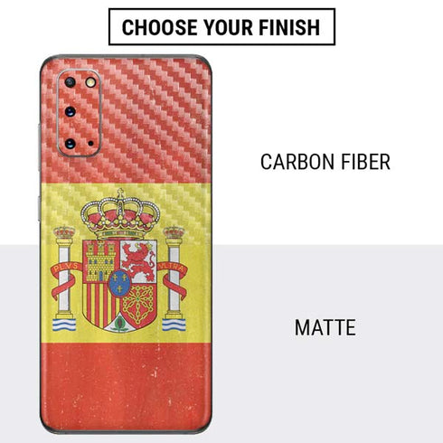 Spain Flag Distressed Galaxy S20 Skin