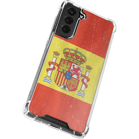 Spain Flag Distressed Galaxy S21 FE Clear Case