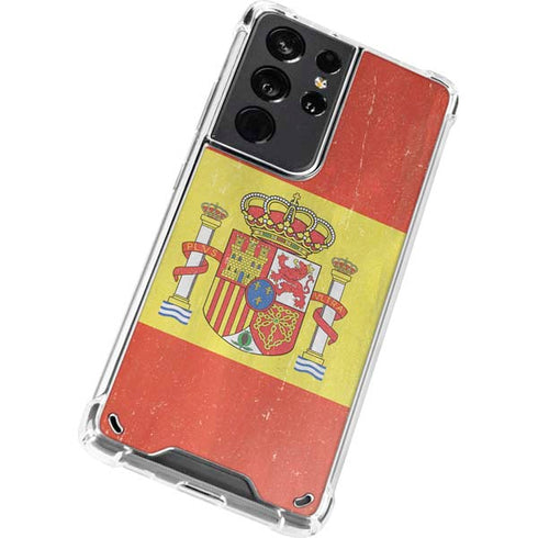 Spain Flag Distressed Galaxy S21 Ultra 5G Clear Case