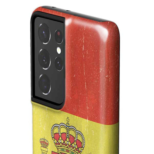 Spain Flag Distressed Galaxy S21 Ultra 5G Pro Case