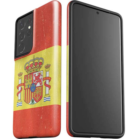 Spain Flag Distressed Galaxy S21 Ultra 5G Pro Case