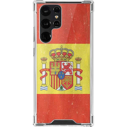 Spain Flag Distressed Galaxy S22 Ultra Clear Case