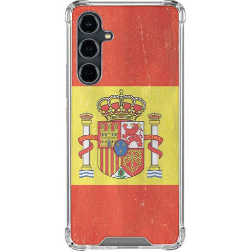 Spain Flag Distressed Galaxy S23 FE Clear Case