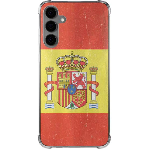 Spain Flag Distressed Galaxy S24 Plus Clear Case
