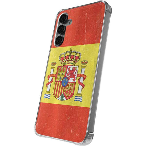 Spain Flag Distressed Galaxy S24 Plus Clear Case