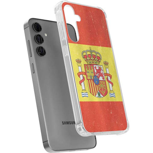 Spain Flag Distressed Galaxy S24 Plus Clear Case