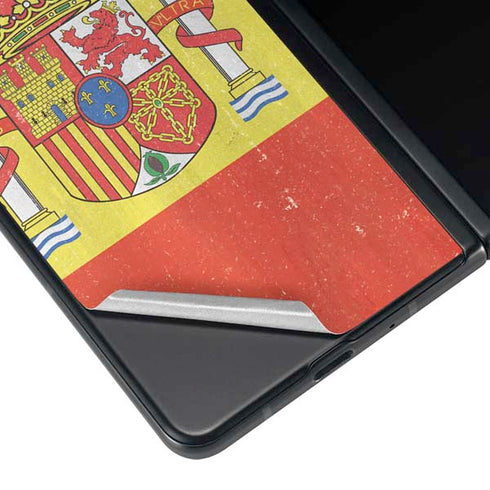 Spain Flag Distressed Galaxy Z Fold3 5G Skin