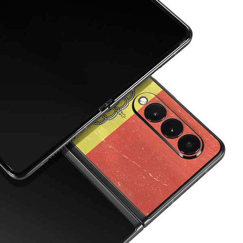 Spain Flag Distressed Galaxy Z Fold3 5G Skin