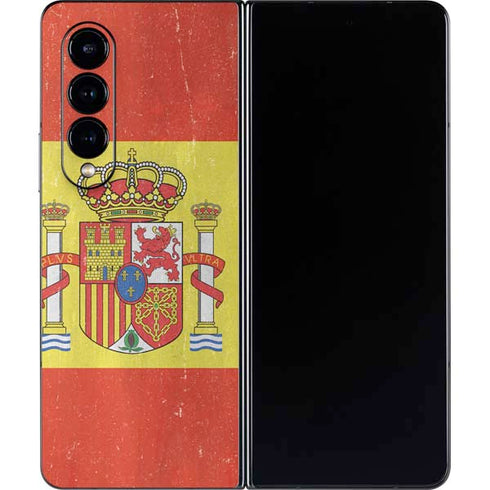 Spain Flag Distressed Galaxy Z Fold4 5G Skin