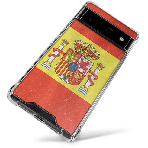 Spain Flag Distressed Google Pixel 6 Clear Case