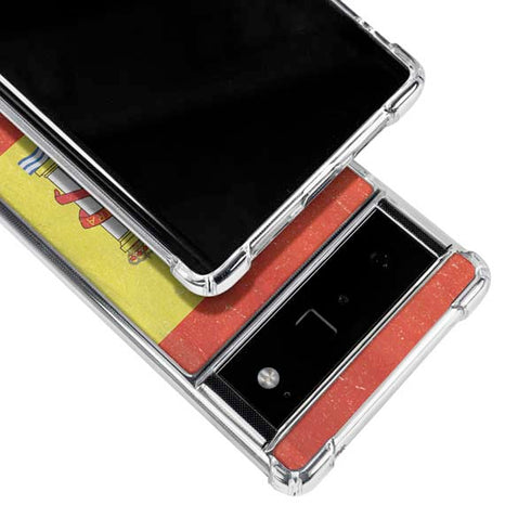 Spain Flag Distressed Google Pixel 6 Clear Case